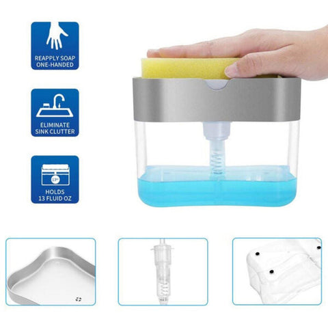 Liquid Soap Pump Dispenser Pump Plastic Dishwasher Sponge Holder